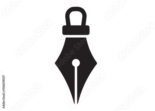 pen tool logo silhouette vector, pen tool icon logo vector design, fountain pen tool logo vector, black writing pen tool logo vector silhouette, Pen nib logo silhouettes vector on a white background 
