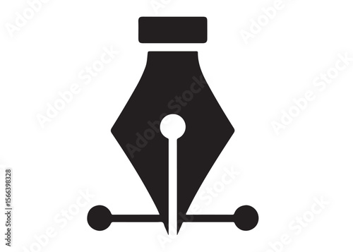 pen tool logo silhouette vector, pen tool icon logo vector design, fountain pen tool logo vector, black writing pen tool logo vector silhouette, Pen nib logo silhouettes vector on a white background 