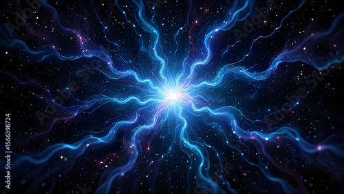 Abstract energy burst background wallpaper with glowing light and space nebula effect