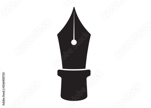 pen tool logo silhouette vector, pen tool icon logo vector design, fountain pen tool logo vector, black writing pen tool logo vector silhouette, Pen nib logo silhouettes vector on a white background 