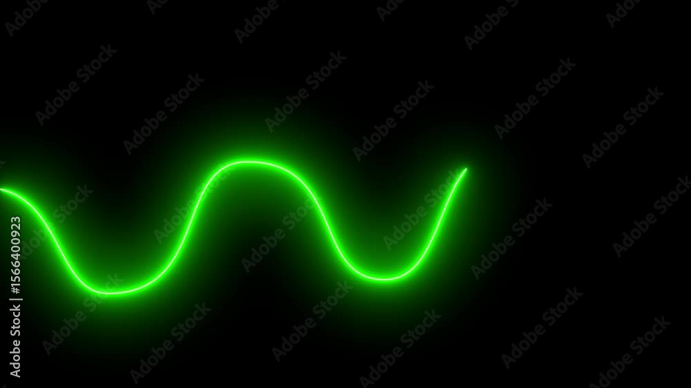 neon sign background. wavy tosca laser motion animation. on the black background.