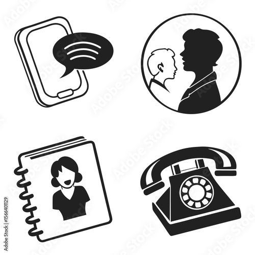 Communication icons set vector illustration