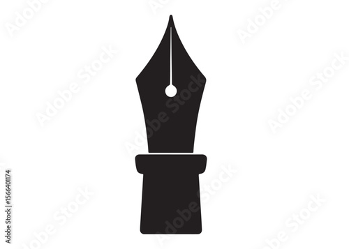 pen tool logo silhouette vector, pen tool icon logo vector design, fountain pen tool logo vector, black writing pen tool logo vector silhouette, Pen nib logo silhouettes vector on a white background 