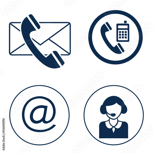 Communication methods icon set vector graphic for business contact