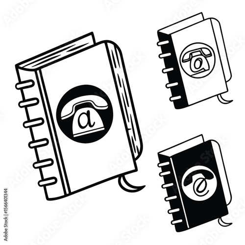 Contact book illustrations vector graphics