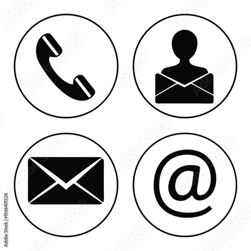 Contact icons set design