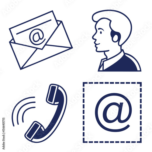 Contact methods icons illustration