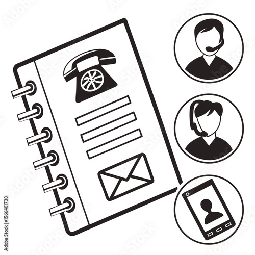 Contact methods illustration phone email customer service communication