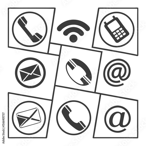 Contact methods vector graphic telephone email and wireless connection