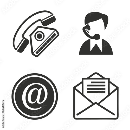 Contact us icons set