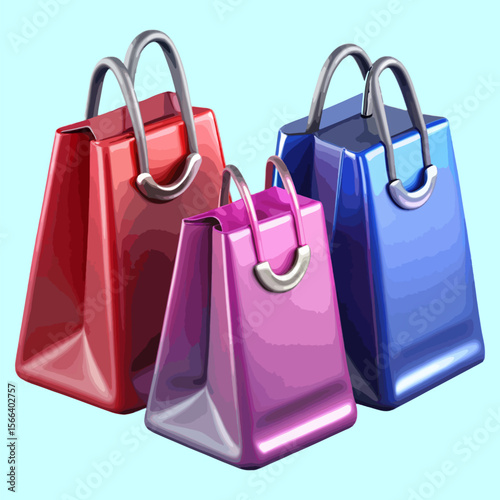 A vibrant array of colorful shopping bags, including a prominent red one, symbolizes the joy of retail purchases and gift-giving