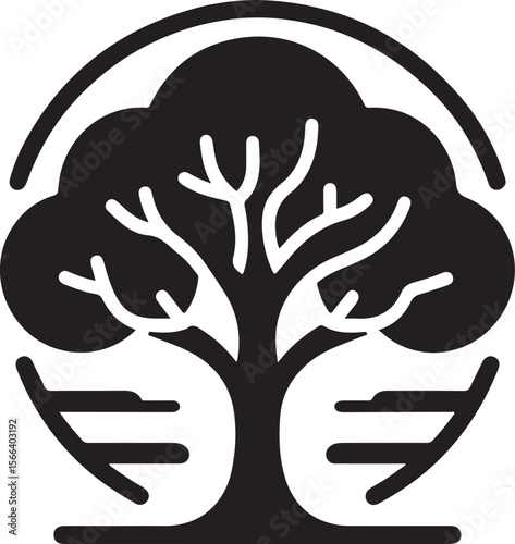 Minimal Tree Silhouette Vector – Clean Nature Icon for Eco Design