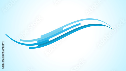 Abstract shape flag wave backdrop element vector blue color theme