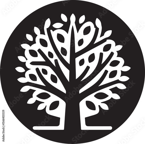 Minimal Tree Silhouette Vector – Clean Nature Icon for Eco Design