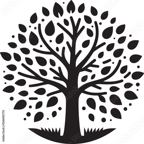 Minimal Tree Silhouette Vector – Clean Nature Icon for Eco Design