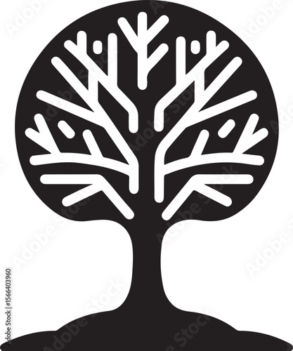 Minimal Tree Silhouette Vector – Clean Nature Icon for Eco Design