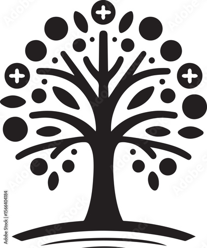 Minimal Tree Silhouette Vector – Clean Nature Icon for Eco Design