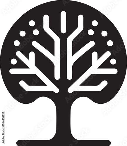 Minimal Tree Silhouette Vector – Clean Nature Icon for Eco Design
