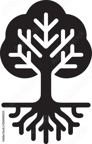 Minimal Tree Silhouette Vector – Clean Nature Icon for Eco Design