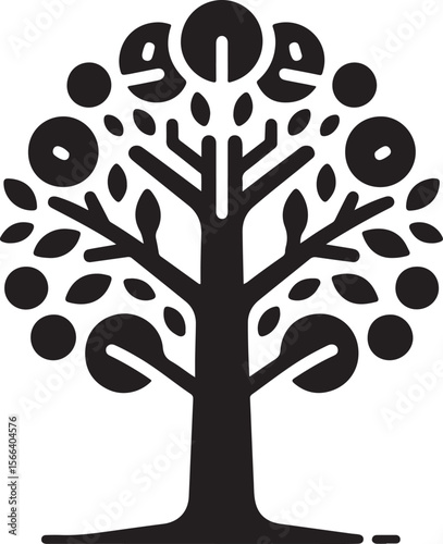 Minimal Tree Silhouette Vector – Clean Nature Icon for Eco Design