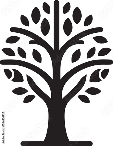 Minimal Tree Silhouette Vector – Clean Nature Icon for Eco Design