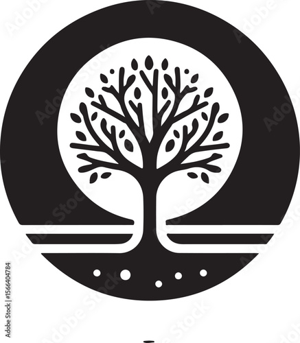 Minimal Tree Silhouette Vector – Clean Nature Icon for Eco Design
