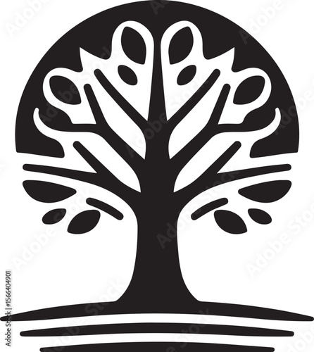 Minimal Tree Silhouette Vector – Clean Nature Icon for Eco Design