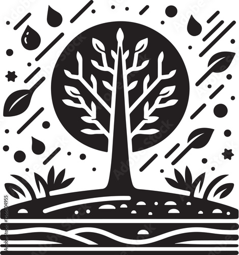 Minimal Tree Silhouette Vector – Clean Nature Icon for Eco Design