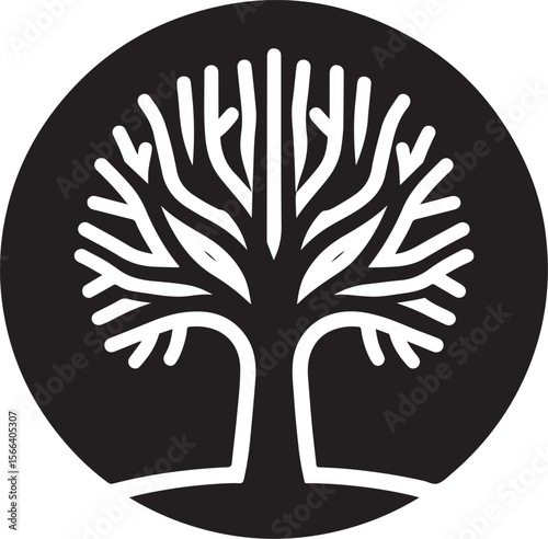 Minimal Tree Silhouette Vector – Clean Nature Icon for Eco Design