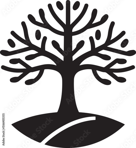 Minimal Tree Silhouette Vector – Clean Nature Icon for Eco Design