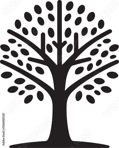 Minimal Tree Silhouette Vector – Clean Nature Icon for Eco Design
