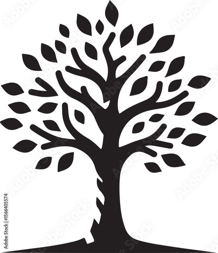 Minimal Tree Silhouette Vector – Clean Nature Icon for Eco Design