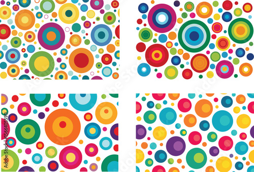 Retro circles create a vibrant and colorful abstract patterned background image