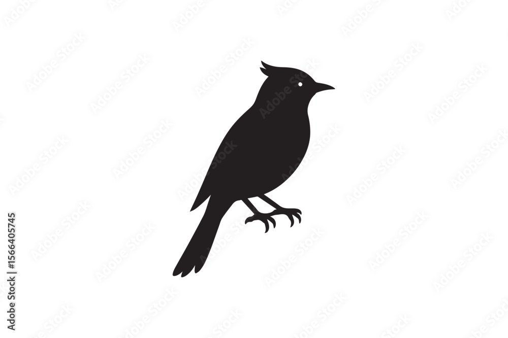 Obraz premium Black Silhouette of a Bird Vector Illustration for Design Projects