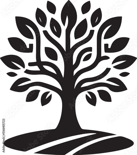 Minimal Tree Silhouette Vector – Clean Nature Icon for Eco Design
