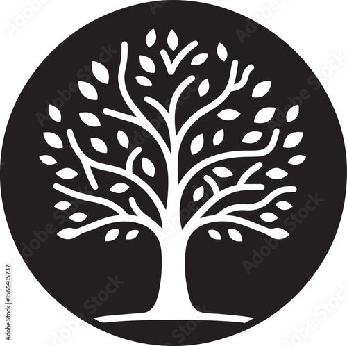 Minimal Tree Silhouette Vector – Clean Nature Icon for Eco Design