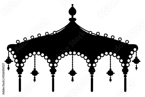 Royal Wedding Canopy Icon – Traditional Ornate Mandap Silhouette
