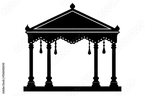Traditional Indian Pavilion Icon – Decorative Mandap Silhouette