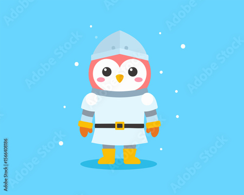 Cute Knight Snowy Owl