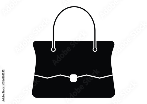 Women Hand Bag Flat Icon Vector. Elegant Woman's Handbag Icon vector isolated on white background.