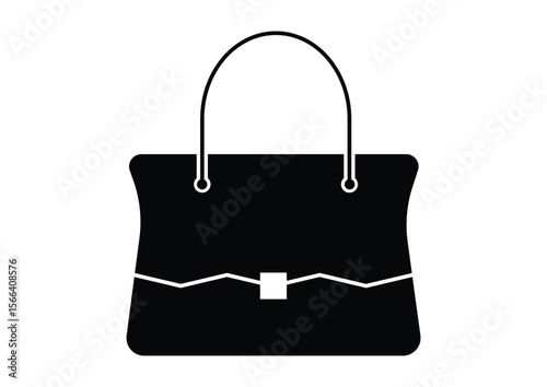 Women Hand Bag Flat Icon Vector. Elegant Woman's Handbag Icon vector isolated on white background.