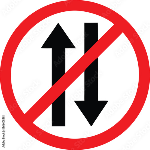 Free Download Forbid Two Way Traffic Road Sign. Two-way traffic ahead sign on white background. - GFXLoad