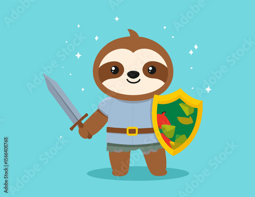 Cute Knight Sloth