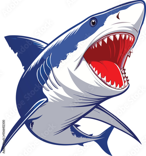 minimailst shark vector art illustration 