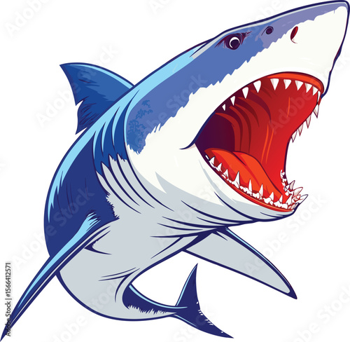 minimailst shark vector art illustration 