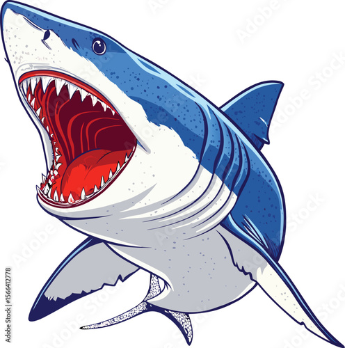 minimailst shark vector art illustration 