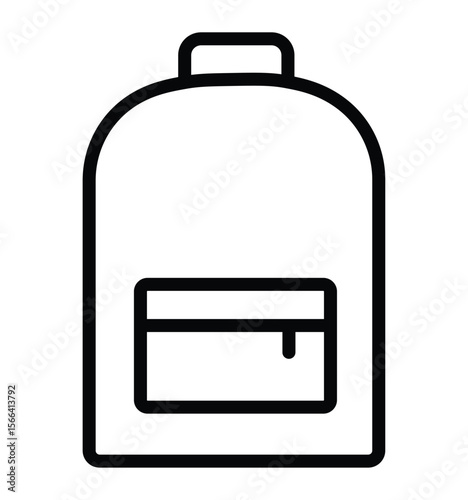 Backpack icon in thin line. Line and glyph school bag icon. Backpack vector
