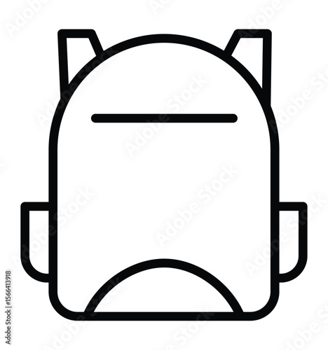 Backpack icon in thin line. Line and glyph school bag icon. Backpack vector
