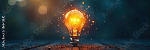 Lightbulb Explosion A Eureka Moment of Brilliant Innovation and Creative Genius