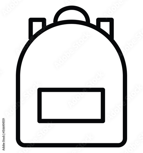 Backpack icon in thin line. Line and glyph school bag icon. Backpack vector

